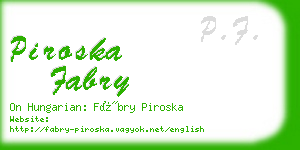 piroska fabry business card